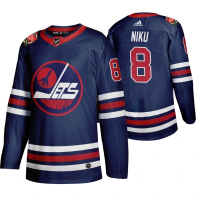 Winnipeg Winnipeg Jets #8 Sami Niku Men's 201920 Heritage Classic Wha Navy Stitched NHL Jersey